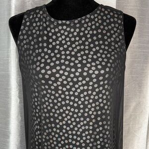 Nik and Nash Mini Dress Polka Dot Lace Overlay Black White Sleeveless Women’s M